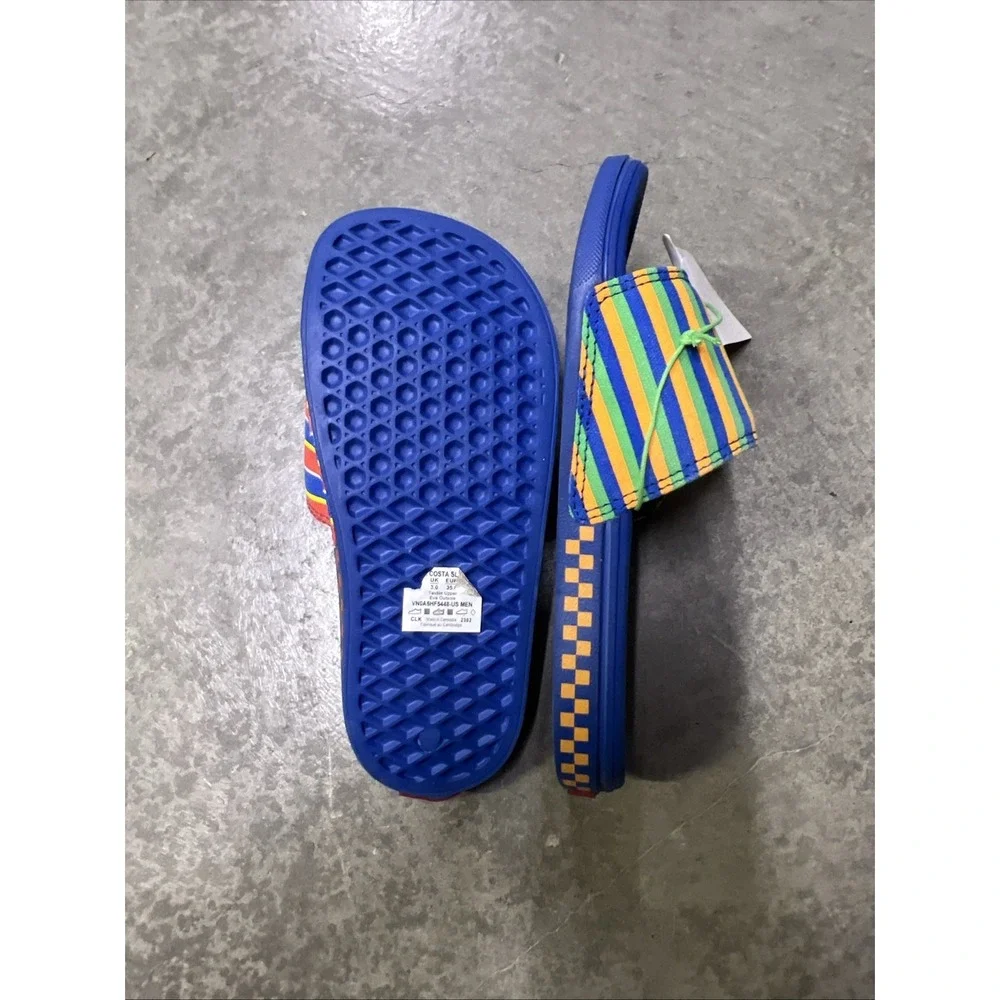 Vans Kids Slides Elmo Blue Red Orange Yellow Size 4 Kids New Sandals